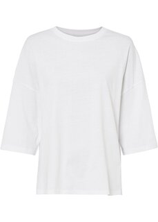Рубашка оверсайз из хлопка рукава до половины Bpc Bonprix Collection, белый