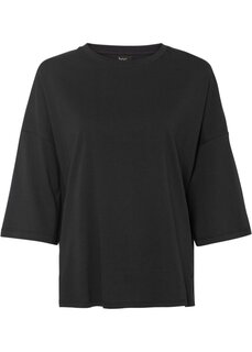 Рубашка оверсайз из хлопка рукава до половины Bpc Bonprix Collection, черный
