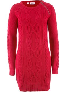 Трикотажное платье с застежкой-молнией Bpc Bonprix Collection, красный