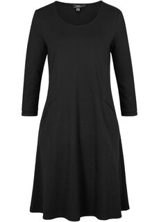 Короткое платье-рубашка &quot;punto di roma&quot; слегка расклешенное Bpc Bonprix Collection, черный