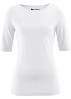 Рубашка с вырезом «лодочка» Bpc Bonprix Collection, белый