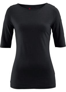 Рубашка с вырезом «лодочка» Bpc Bonprix Collection, черный