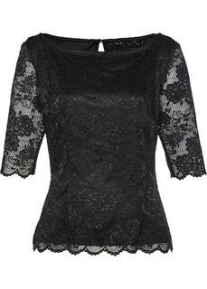 Кружевная блузка-рубашка Bpc Selection Premium, черный