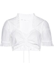 Блузка «дирндль» с кружевными рукавами Bpc Selection, белый