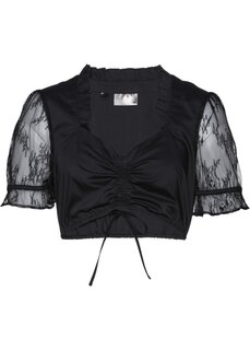 Блузка «дирндль» с кружевными рукавами Bpc Selection, черный