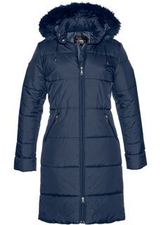 Короткое стеганое пальто с капюшоном из искусственного меха Bpc Selection, синий