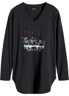 Рубашка с рождественским мотивом Bodyflirt, черный