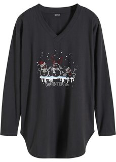 Рубашка с рождественским мотивом Bodyflirt, серый