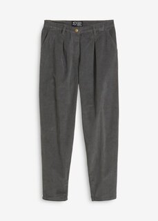 Вельветовые брюки объемного кроя из натурального хлопка Bpc Bonprix Collection, серый