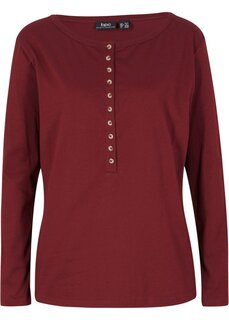 Хенли рубашка из хлопка Bpc Bonprix Collection, красный