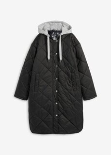 Стеганое пальто со съемным капюшоном Bpc Bonprix Collection, черный