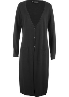 Трикотажное пальто с v-образным вырезом из переработанного хлопка Bpc Bonprix Collection, черный