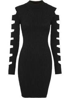 Вязаное платье с блестками Bodyflirt Boutique, черный