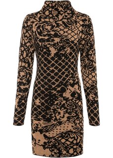 Трикотажное платье с воротником стойкой Bodyflirt Boutique, коричневый