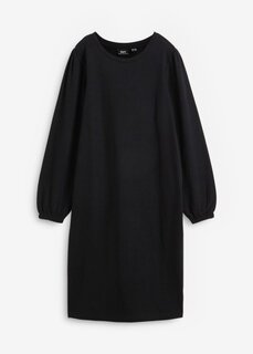 Платье-свитшот с объемными рукавами и разрезом Bpc Bonprix Collection, черный