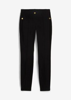 Эластичные брюки без застежки с декоративными пуговицами Bpc Selection, черный