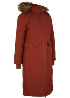 Функциональное пальто с капюшоном и съемным искусственным мехом Bpc Bonprix Collection, коричневый