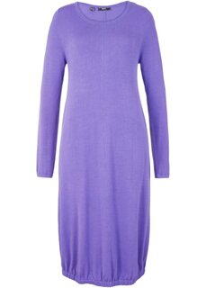 Платье тонкой вязки о-силуэта длиной до колен Bpc Bonprix Collection, фиолетовый