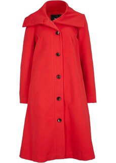 Пальто а-силуэта из искусственной шерсти с широким воротником-стойкой Bpc Bonprix Collection, красный
