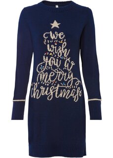 Вязаное платье с рождественским мотивом Bodyflirt Boutique, синий