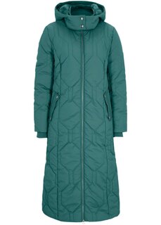 Длинное стеганое пальто с ромбовидной стежкой Bpc Bonprix Collection, зеленый