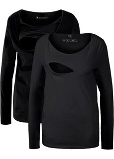 Рубашка для беременных/рубашка для кормления 2 шт Bpc Bonprix Collection, черный