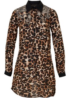 Блузка с леопардовым принтом Bpc Selection, бежевый