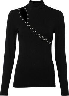 Рубашка с длинными рукавами и вырезами Bodyflirt Boutique, черный
