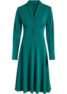 Платье из джерси с пуговицами Bodyflirt, зеленый