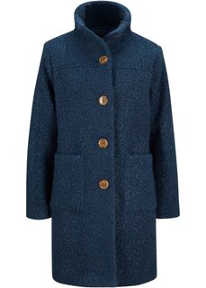 Пальто из букле с карманами Bpc Bonprix Collection, синий