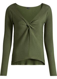 Ребристый свитер Bodyflirt, зеленый
