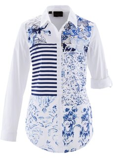 Блузка с лоскутным принтом Bpc Selection, синий