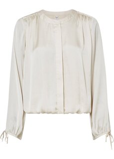 Укороченная атласная блузка Rainbow, белый