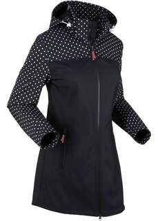 Куртка из софтшелла с принтом узкого кроя водоотталкивающая Bpc Bonprix Collection, черный