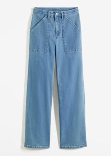 Широкие джинсы из натурального хлопка Rainbow, синий