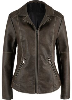 Куртка из искусственной кожи с эффектом потертости John Baner Jeanswear, коричневый