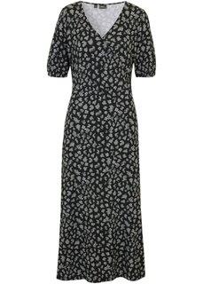 Платье миди из джерси и короткими рукавами Bpc Bonprix Collection, черный
