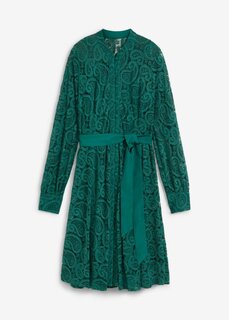 Кружевное платье-рубашка Bpc Selection Premium, зеленый