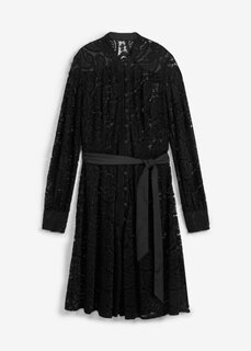 Кружевное платье-рубашка Bpc Selection Premium, черный