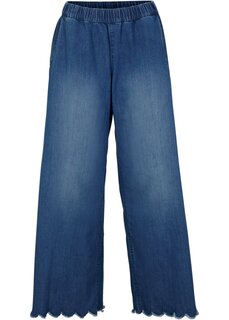 Очень широкие джинсы без застежек с волнистым краем и удобным поясом Bpc Bonprix Collection, синий