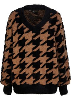Жаккардовый свитер с содержанием шерсти Bpc Selection Premium, черный