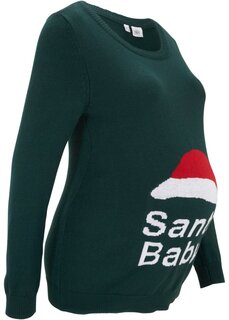 Рождественский джемпер для беременных Bpc Bonprix Collection, зеленый