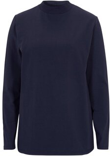 Бесшовная рубашка с длинными рукавами и воротником стойкой Bpc Bonprix Collection, синий