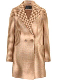 Пальто с узором «гусиные лапки» и содержанием шерсти Bpc Selection Premium, коричневый