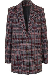 Трикотажный пиджак оверсайз из хлопка Bpc Bonprix Collection, серый