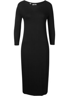 Платье-рубашка с рукавами 3/4 Bpc Bonprix Collection, черный