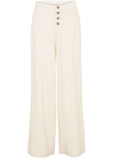 Льняные брюки-палаццо с удлиненными штанинами Bpc Bonprix Collection, бежевый