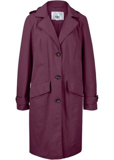 Широкое хлопковое пальто а-силуэта со складкой сзади Bpc Bonprix Collection, фиолетовый
