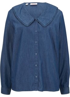 Джинсовая блузка с воротником John Baner Jeanswear, синий