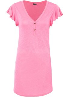Длинная рубашка с пуговицами Bodyflirt, розовый
